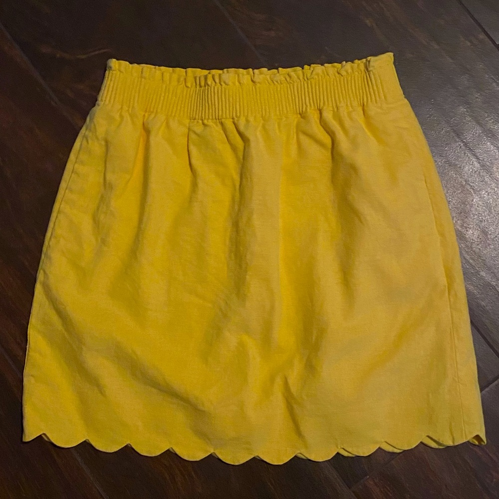J Crew Scalloped Linen Skirt